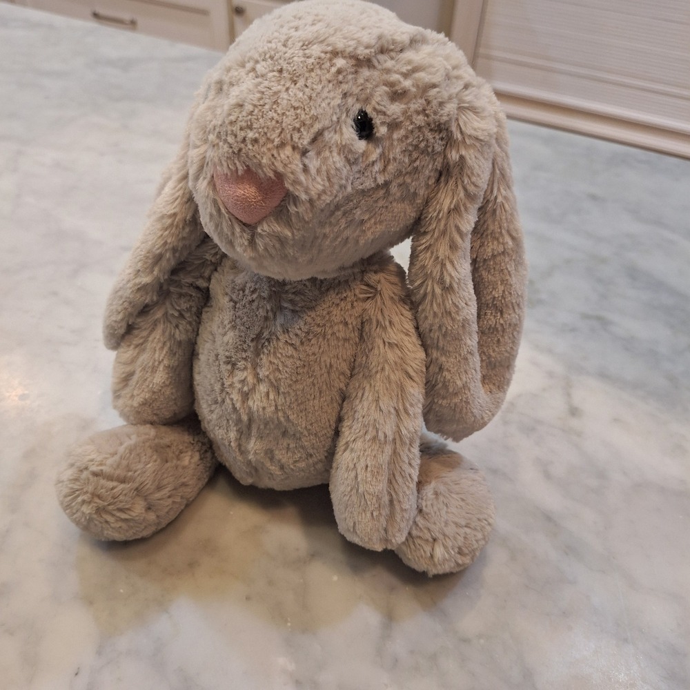 Jellycat Bashful Bunny Plush Unisex 12" Grey Floppy Ear Stuffed Animal Toy NoTag